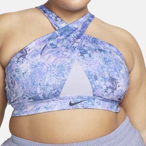 Nike Swoosh Wrap Indigo Haze Print 1-Piece Pad Sports Bra DX1780-519 Purple 3X
